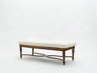 Louis XIV Style French bench dark oak from 1920s