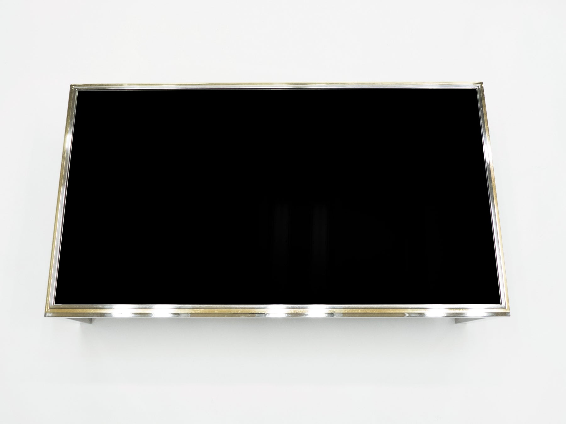 Large brass and chrome Coffee Table Willy Rizzo model Flaminia 1970s