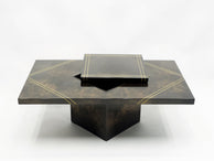 Guy Lefevre for Ligne Roset lacquered brass bar coffee table 1970s