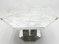 Rare mirror mosaic dining table signed by Eugene C. 1980s