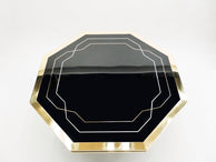 Unique grande table laquée noire laiton de la Maison Jansen 1970