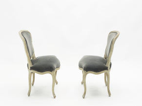 Rare pair of stamped Maison Jansen Louis XV neoclassical chairs 1940s