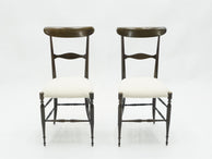 Rare set of six Campanino Chiavari walnut chairs by Fratelli Levaggi 1950