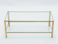 Signed bronze two-tier coffee table J.T. Lepelletier for Broncz 1960s