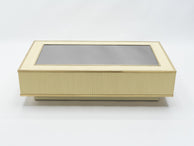 Italian Tommaso Barbi faux bamboo brass mirrored coffee table 1970s