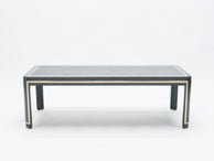 French black wood and brass Art deco coffee table 1940s