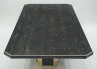 Grande table marbre portor laiton J.C Mahey pour Paco Rabanne 1979
