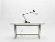 White Italian Harvey Guzzini table desk lamp 1970s