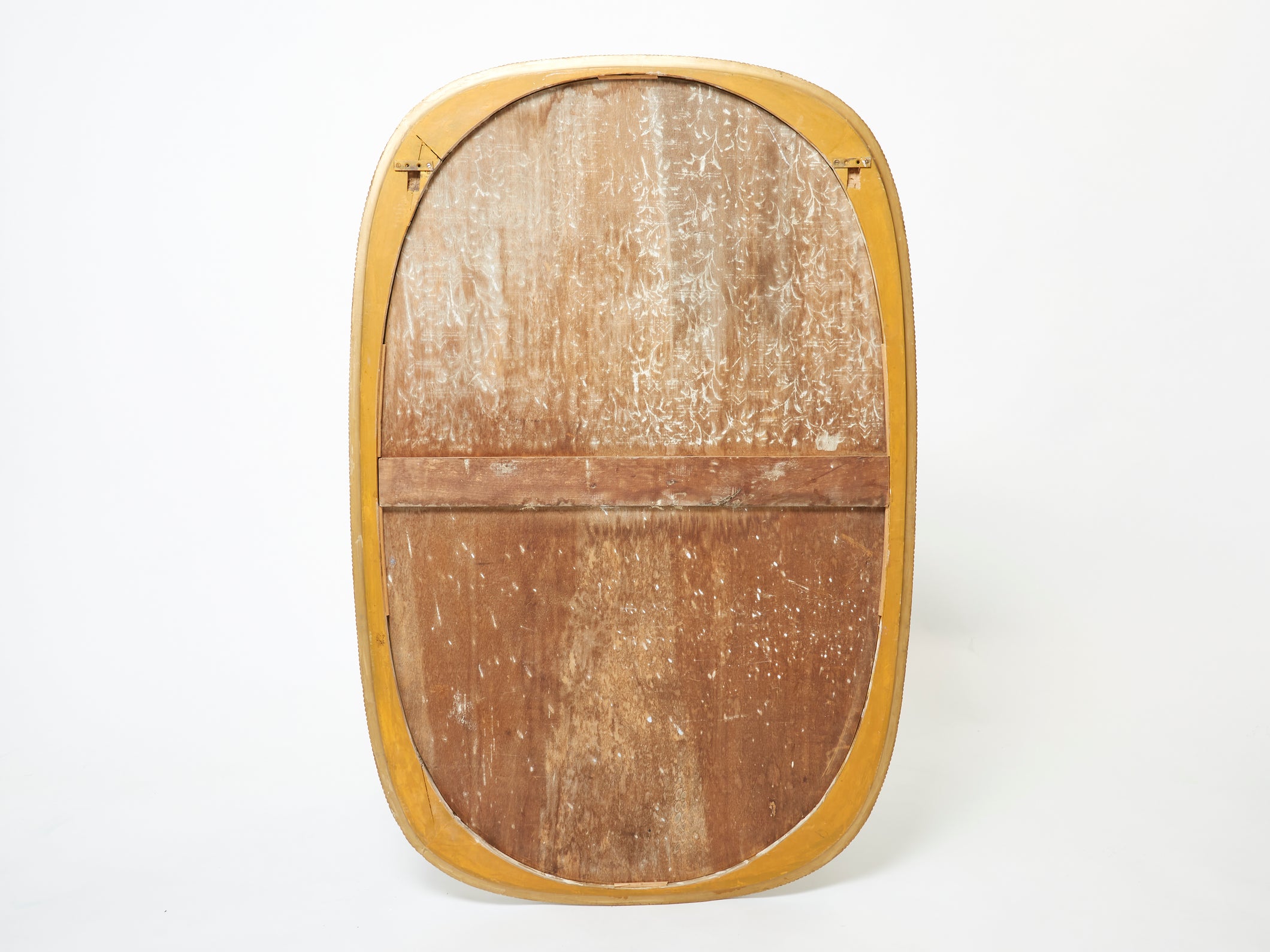Osvaldo Borsani Large Italian curved gilded wood mirror 1954