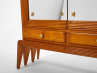 Osvaldo Borsani cherry wood mirrored bar cabinet for ABV 1940
