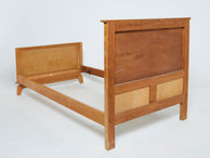 Pair of French art deco children twin beds in solid ash wood 1950s