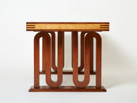 Paolo Buffa Italian rosewood maple black glass desk table 1940s