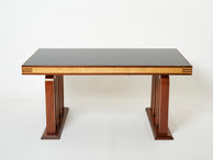 Table bureau en palissandre érable et verre noir de Paolo Buffa 1940