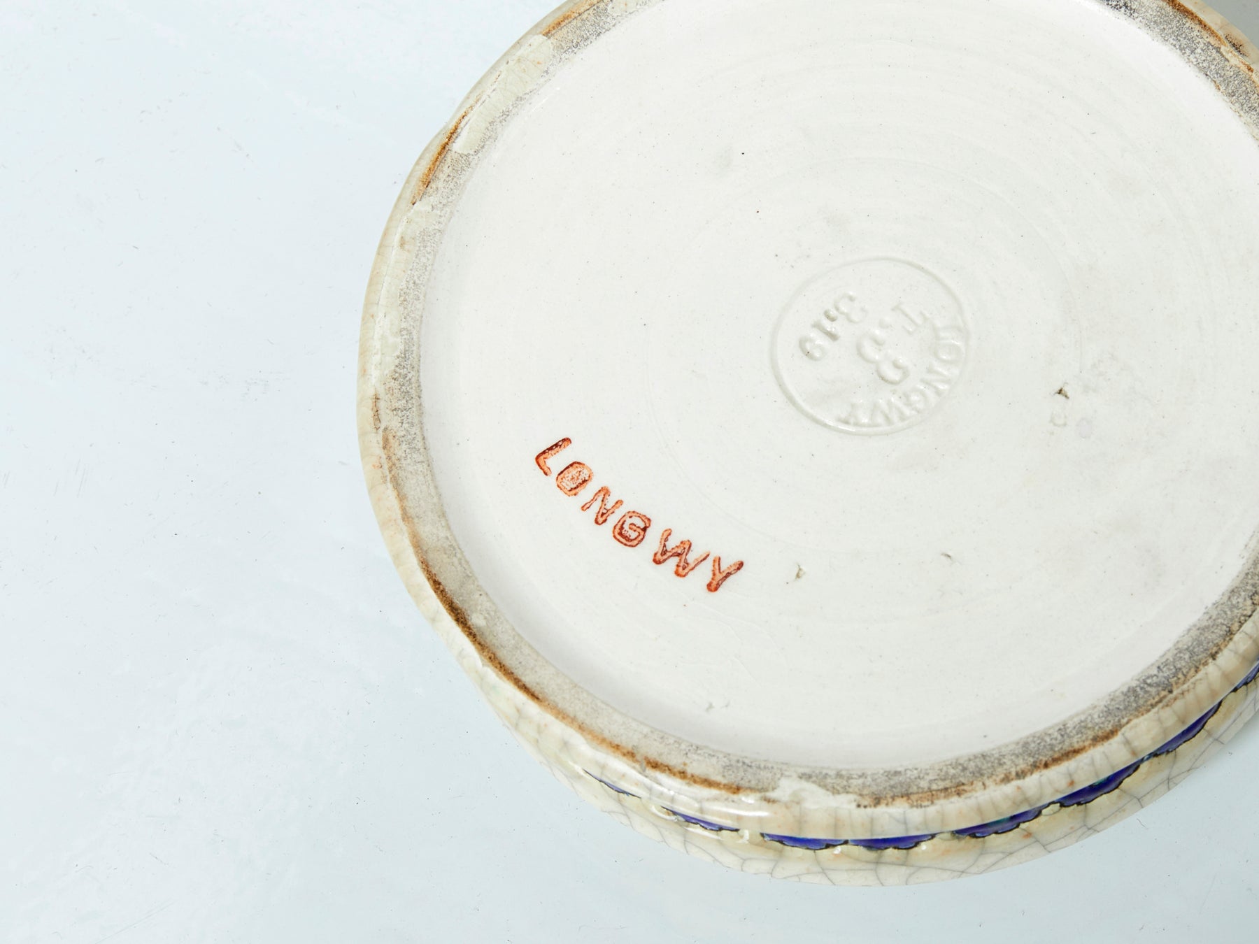 Rare Small cream Art deco box Emaux de Longwy 1920