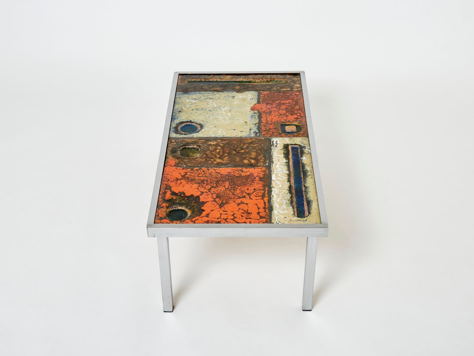 Robert and Jean Cloutier ceramic steel coffee table 1950s