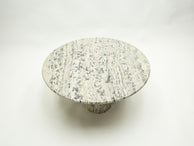 Large round coffee table made with white sicilian marble 1970s