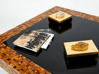 Rare Italian Sandro Petti olive wood marquetry coffee table 1970s