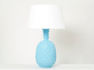 Tommaso Barbi XL blue pineapple ceramic table lamp 1970s