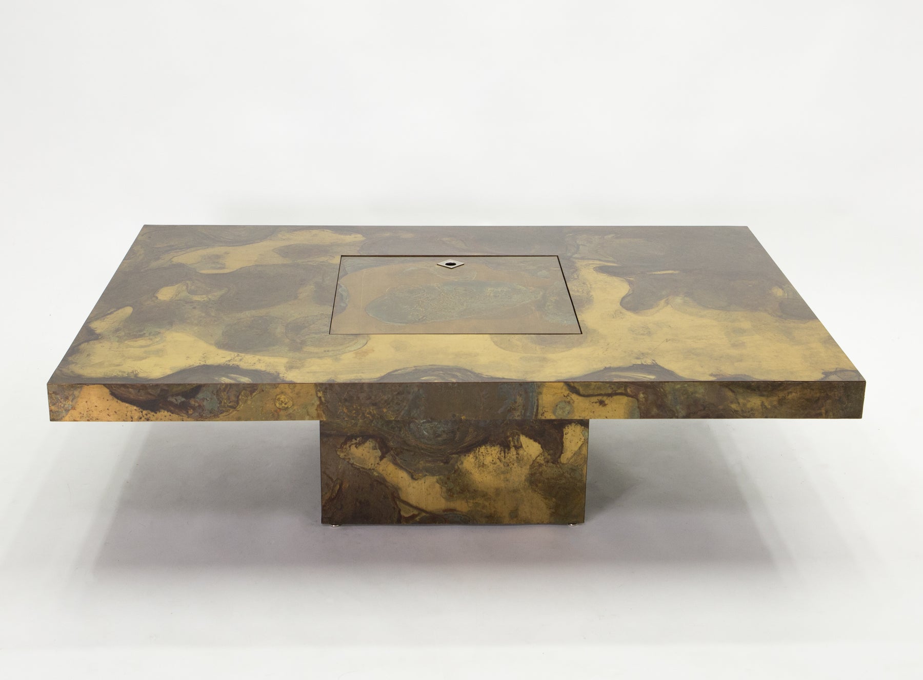 Unique Isabelle and Richard Faure brass coffee table 1970s