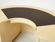Unique Jacques Adnet curved parchment desk 1940