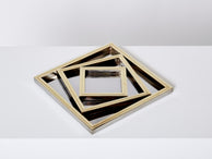 Willy Rizzo Nesting Trays serving pieces in steel and brass 1970s