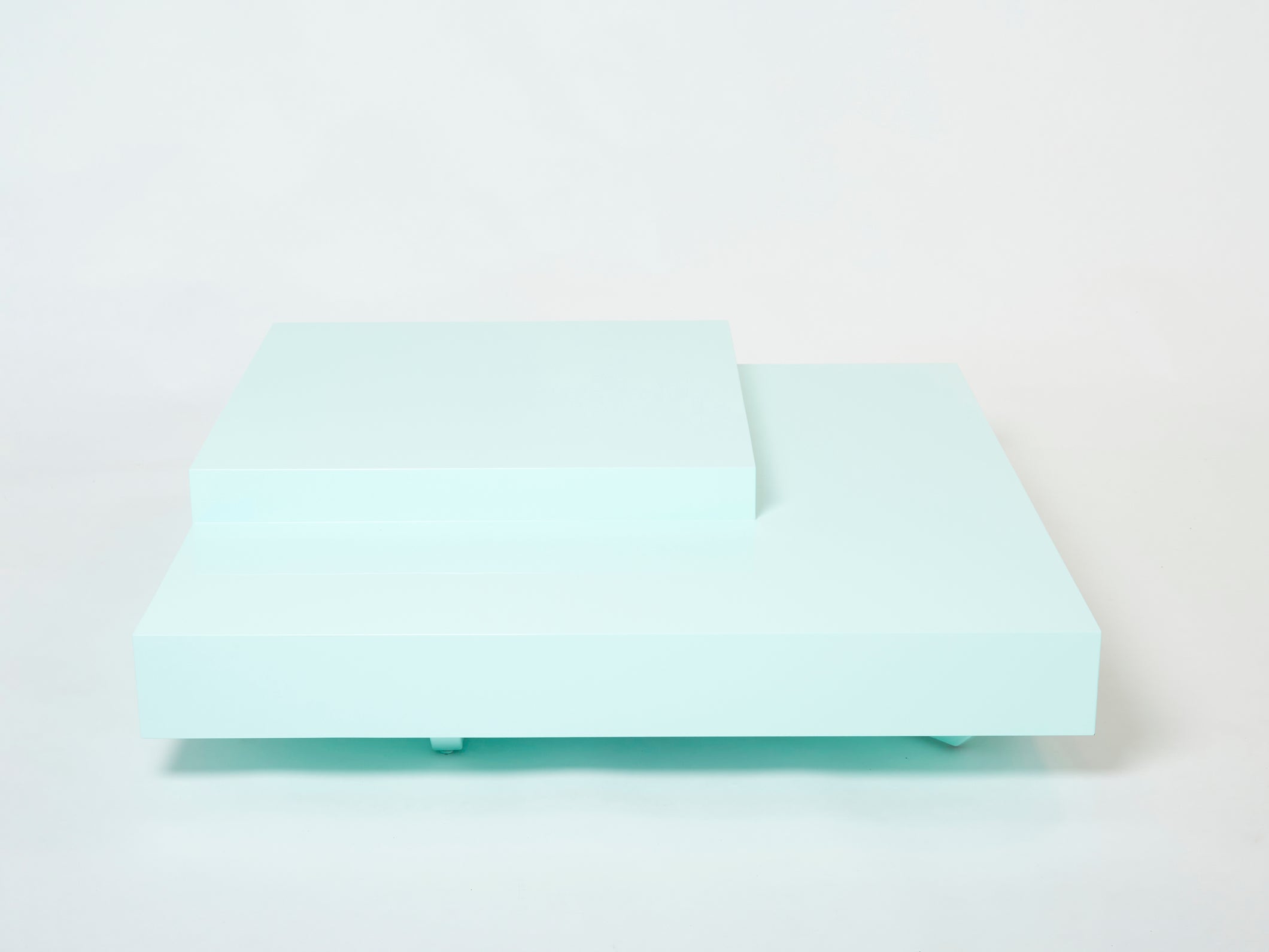 Willy Rizzo light mint green lacquer square coffee table 1970s