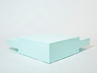 Table basse de Willy Rizzo carrée laquée vert menthe 1970
